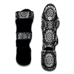 Black And White Boho Mandala Print Muay Thai Shin Guard