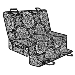 Black And White Boho Mandala Print Pet Car Back Seat Cover