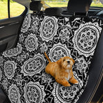 Black And White Boho Mandala Print Pet Car Back Seat Cover