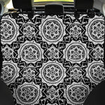 Black And White Boho Mandala Print Pet Car Back Seat Cover