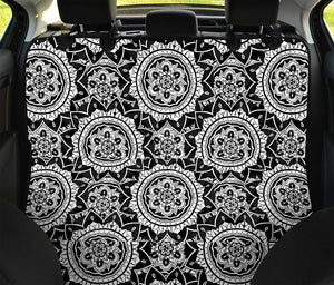 Black And White Boho Mandala Print Pet Car Back Seat Cover