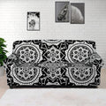 Black And White Boho Mandala Print Sofa Cover
