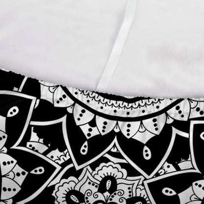 Black And White Boho Mandala Print Sofa Cover