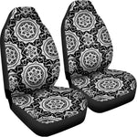 Black And White Boho Mandala Print Universal Fit Car Seat Covers