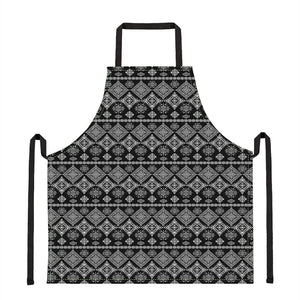 Black And White Boho Tribal Print Apron