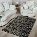 Black And White Boho Tribal Print Area Rug