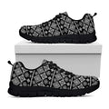 Black And White Boho Tribal Print Black Running Shoes