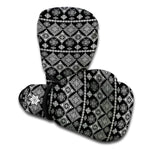 Black And White Boho Tribal Print Boxing Gloves