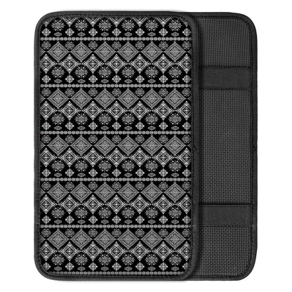 Black And White Boho Tribal Print Car Center Console Cover