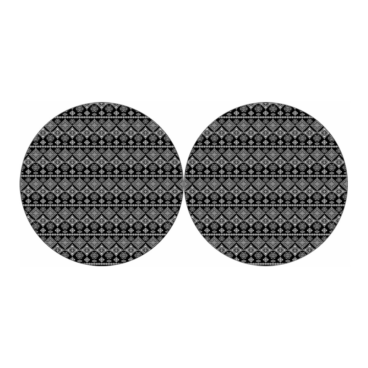 Black And White Boho Tribal Print Car Coasters