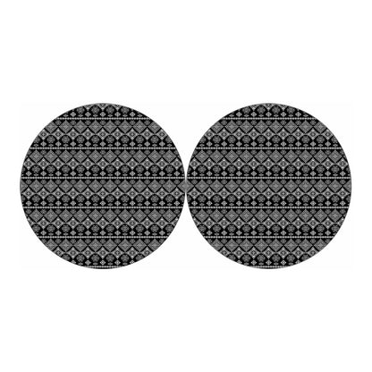 Black And White Boho Tribal Print Car Coasters