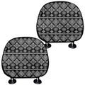 Black And White Boho Tribal Print Car Headrest Covers