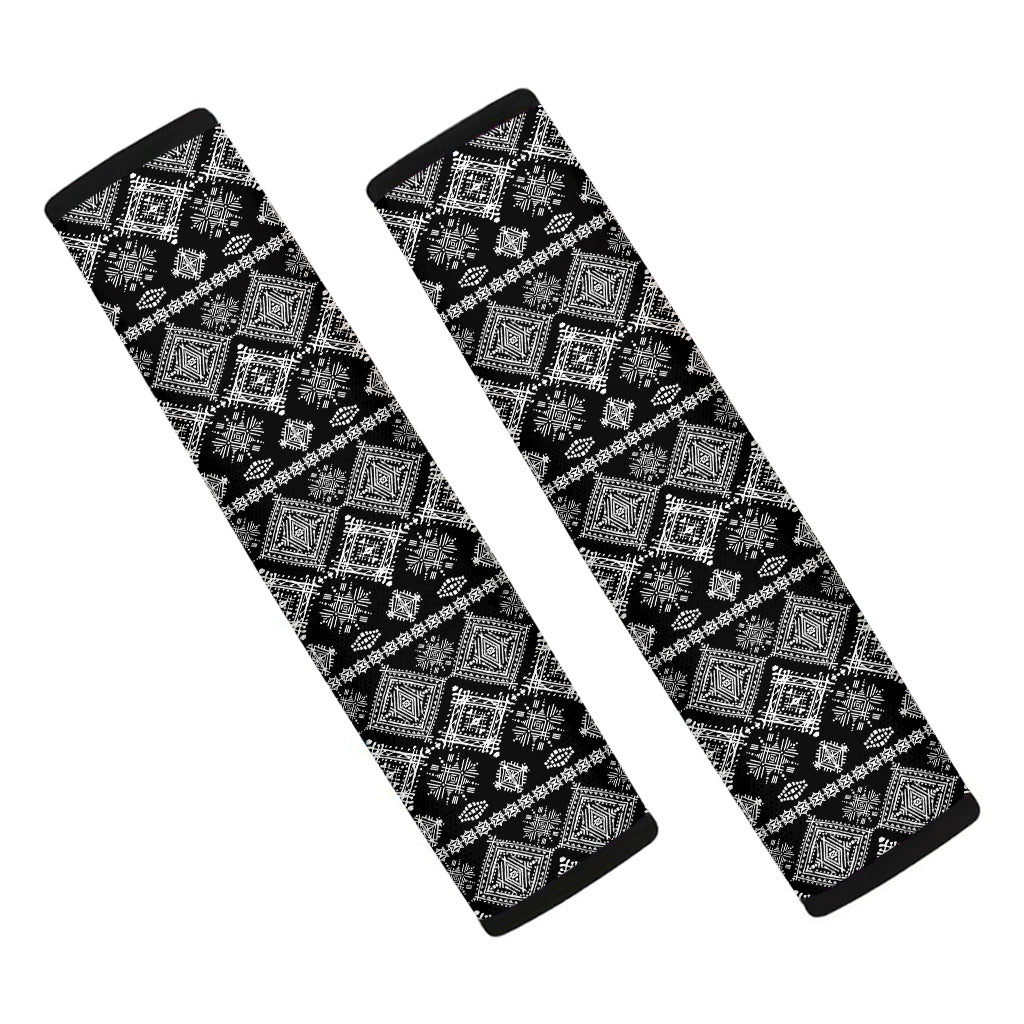 Black And White Boho Tribal Print Car Seat Belt Covers