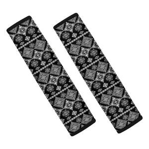 Black And White Boho Tribal Print Car Seat Belt Covers
