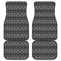 Black And White Boho Tribal Print Front and Back Car Floor Mats
