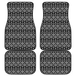 Black And White Boho Tribal Print Front and Back Car Floor Mats