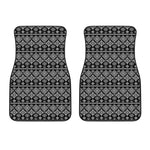 Black And White Boho Tribal Print Front Car Floor Mats