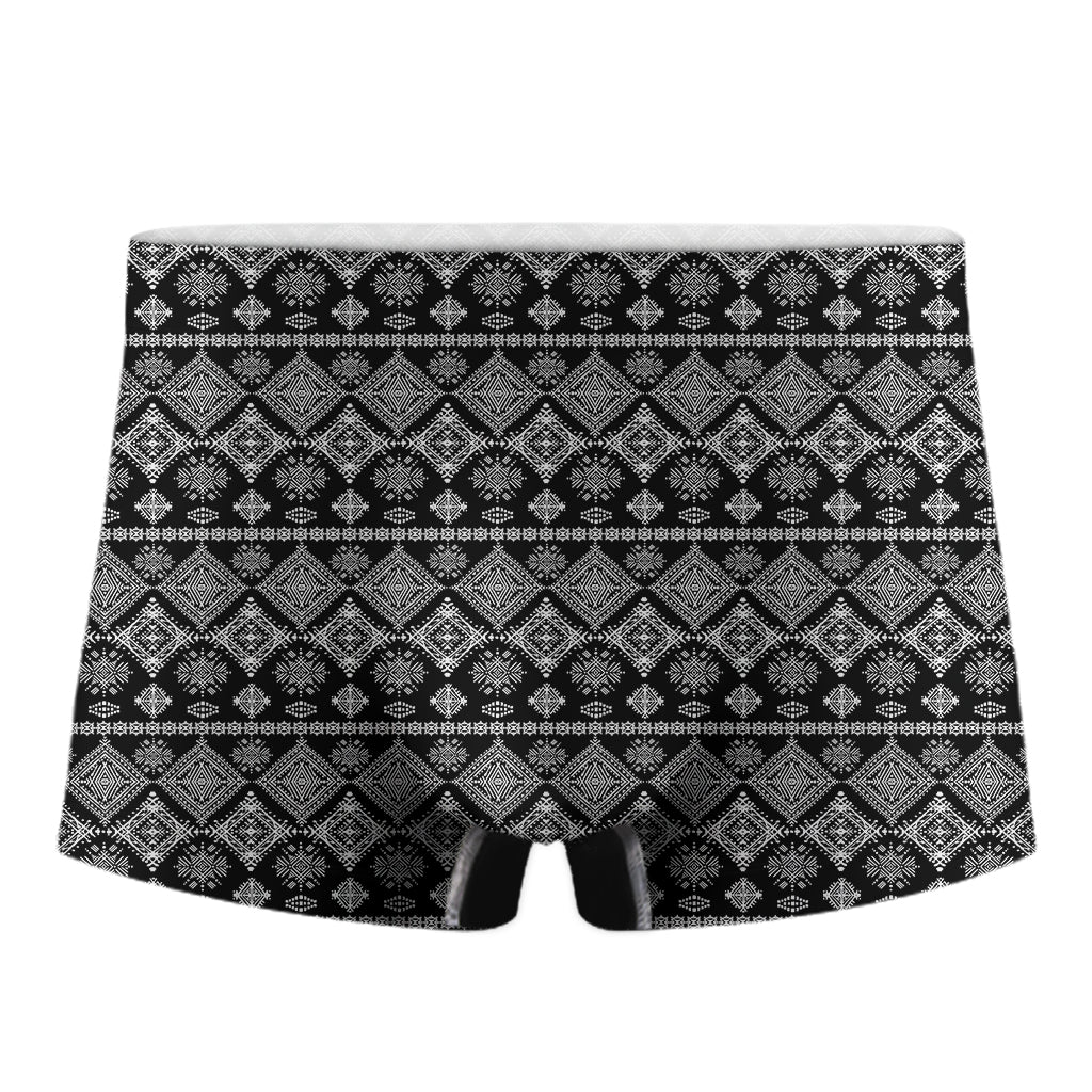 Black And White Boho Tribal Print Men's Boxer Briefs