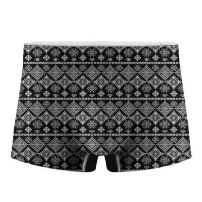 Black And White Boho Tribal Print Men's Boxer Briefs