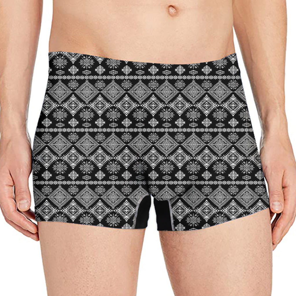 Black And White Boho Tribal Print Men's Boxer Briefs
