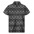 Black And White Boho Tribal Print Men's Short Sleeve Shirt