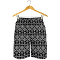 Black And White Boho Tribal Print Men's Shorts