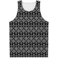 Black And White Boho Tribal Print Men's Tank Top