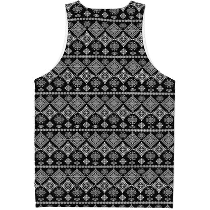 Black And White Boho Tribal Print Men's Tank Top