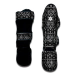 Black And White Boho Tribal Print Muay Thai Shin Guard