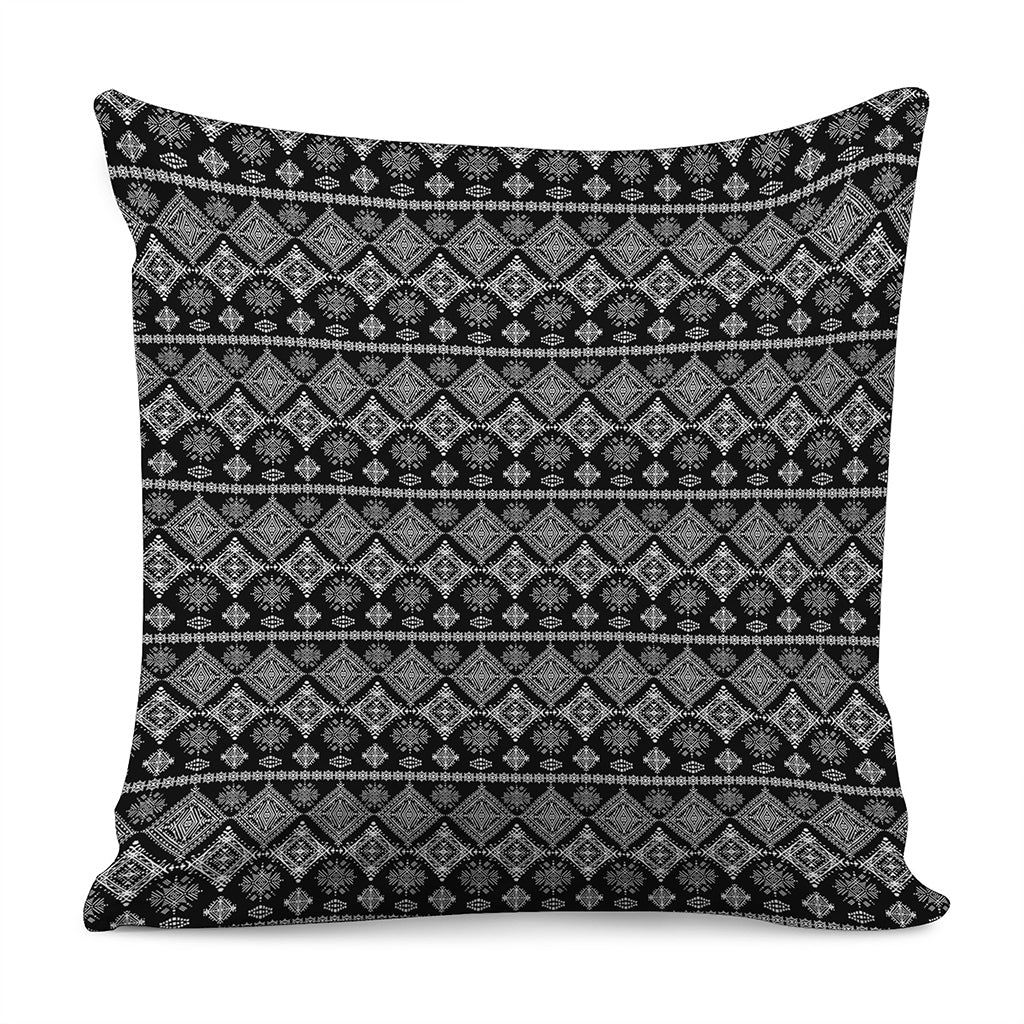 Black And White Boho Tribal Print Pillow Cover