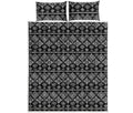 Black And White Boho Tribal Print Quilt Bed Set