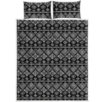 Black And White Boho Tribal Print Quilt Bed Set