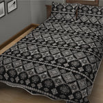 Black And White Boho Tribal Print Quilt Bed Set
