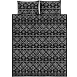 Black And White Boho Tribal Print Quilt Bed Set
