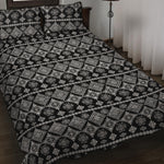 Black And White Boho Tribal Print Quilt Bed Set