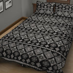 Black And White Boho Tribal Print Quilt Bed Set