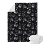 Black And White Books Pattern Print Blanket
