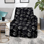 Black And White Books Pattern Print Blanket