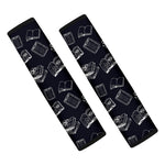 Black And White Books Pattern Print Car Seat Belt Covers