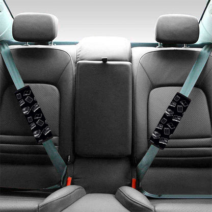 Black And White Books Pattern Print Car Seat Belt Covers