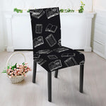 Black And White Books Pattern Print Dining Chair Slipcover