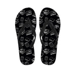 Black And White Books Pattern Print Flip Flops