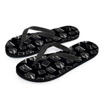 Black And White Books Pattern Print Flip Flops