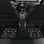 Black And White Books Pattern Print Front and Back Car Floor Mats