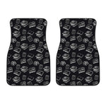 Black And White Books Pattern Print Front Car Floor Mats
