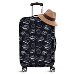 Black And White Books Pattern Print Luggage Cover