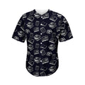 Black And White Books Pattern Print Men's Baseball Jersey