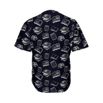 Black And White Books Pattern Print Men's Baseball Jersey