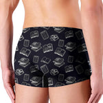 Black And White Books Pattern Print Men's Boxer Briefs