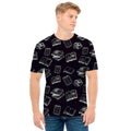 Black And White Books Pattern Print Men's T-Shirt